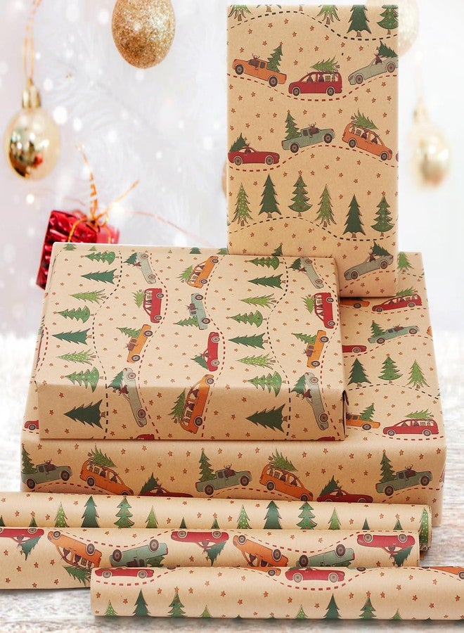 AircooL Christmas Car Wrapping Paper - Colorful Truck & Tree Wrap Paper, 6 Folded Sheets 28x20 Inches for New Year, Xmas & Winter Holiday - Image 3
